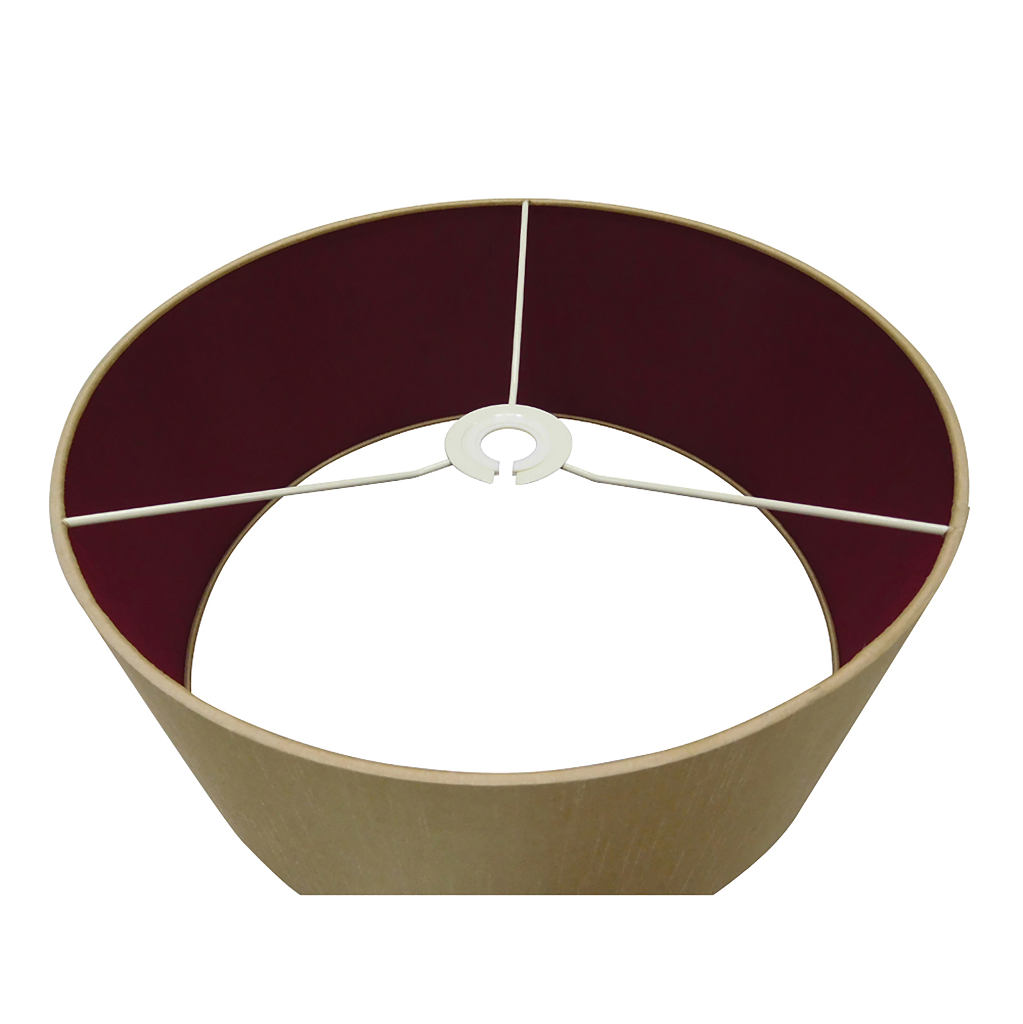 Baymont 40cm Semi Flush 1 Light Satin Nickel, Antique Gold/Ruby DK0252  Deco Baymont